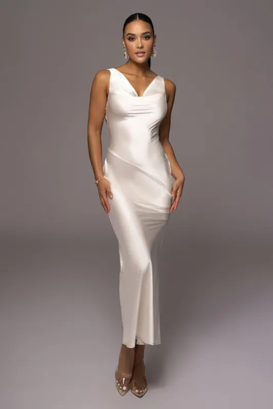 Ivory Good As Ever Cowl Neck Dress sold by JLUXLABEL
