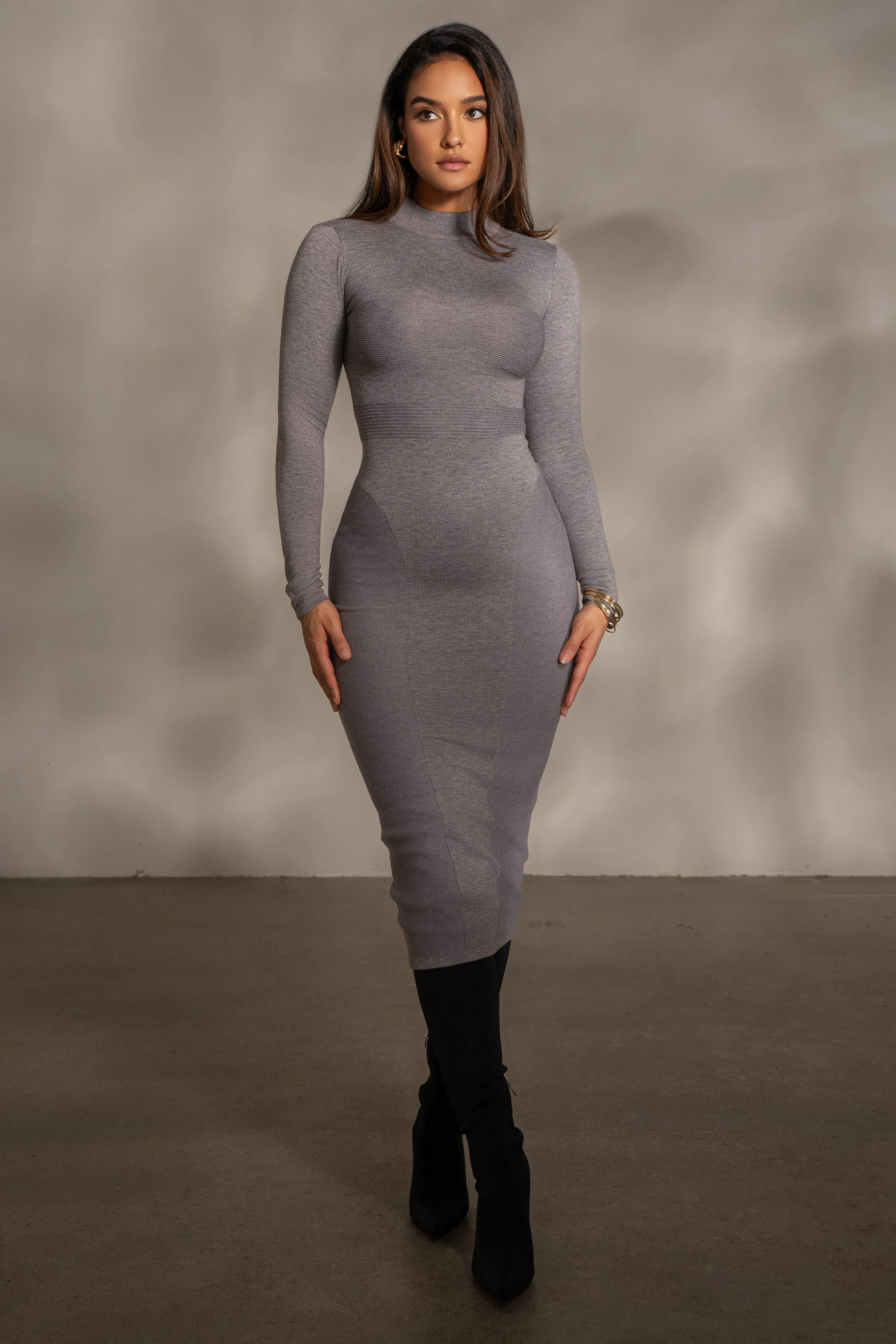 Grey Dakotah Midi Dress sold by JLUXLABEL product image thumbnail 4