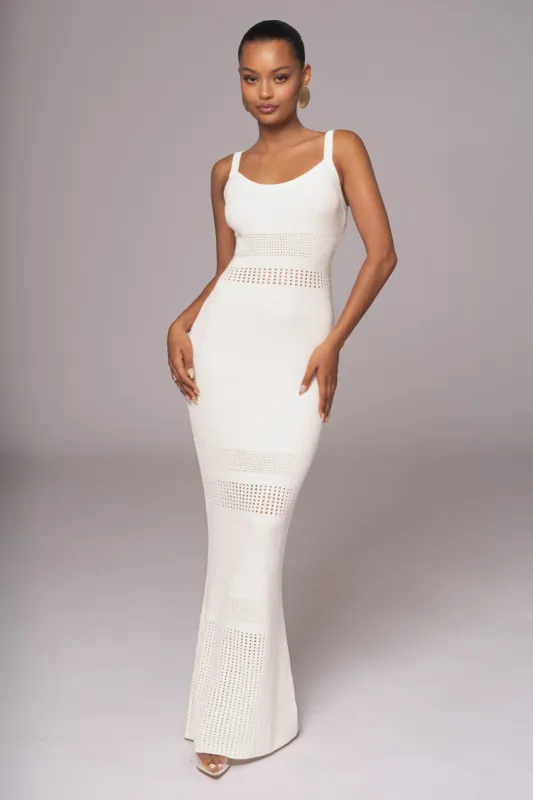 Ivory Palm Springs Knit Maxi Dress sold by JLUXLABEL