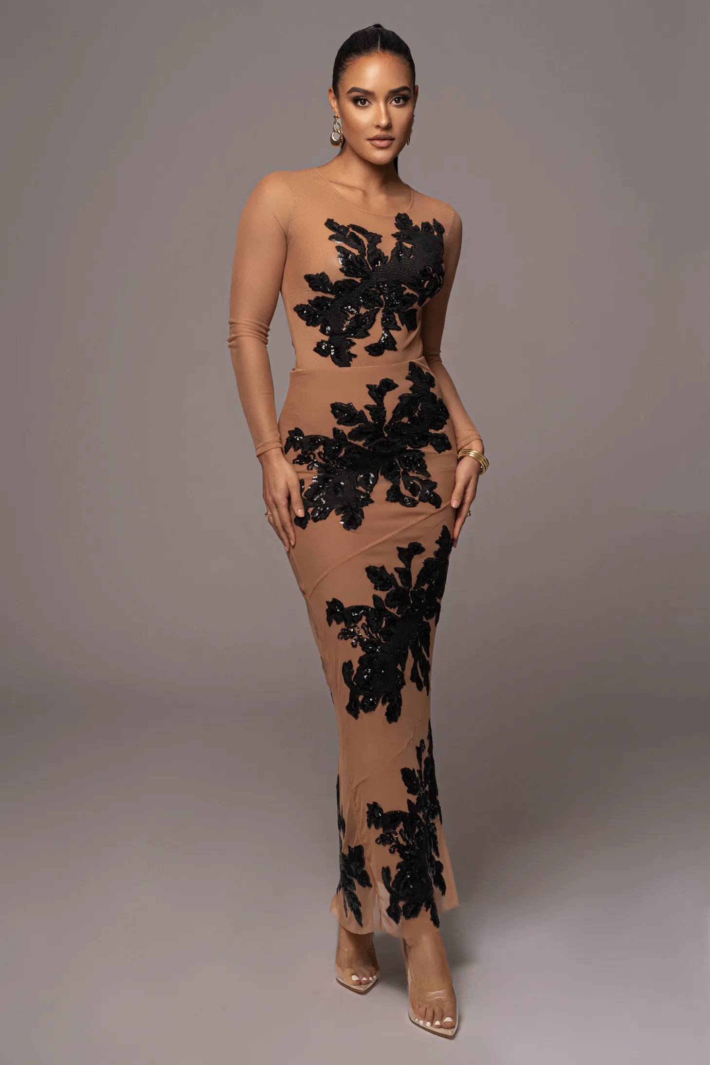 Black Charmed Embroidered Mesh Bodysuit sold by JLUXLABEL product image thumbnail 2