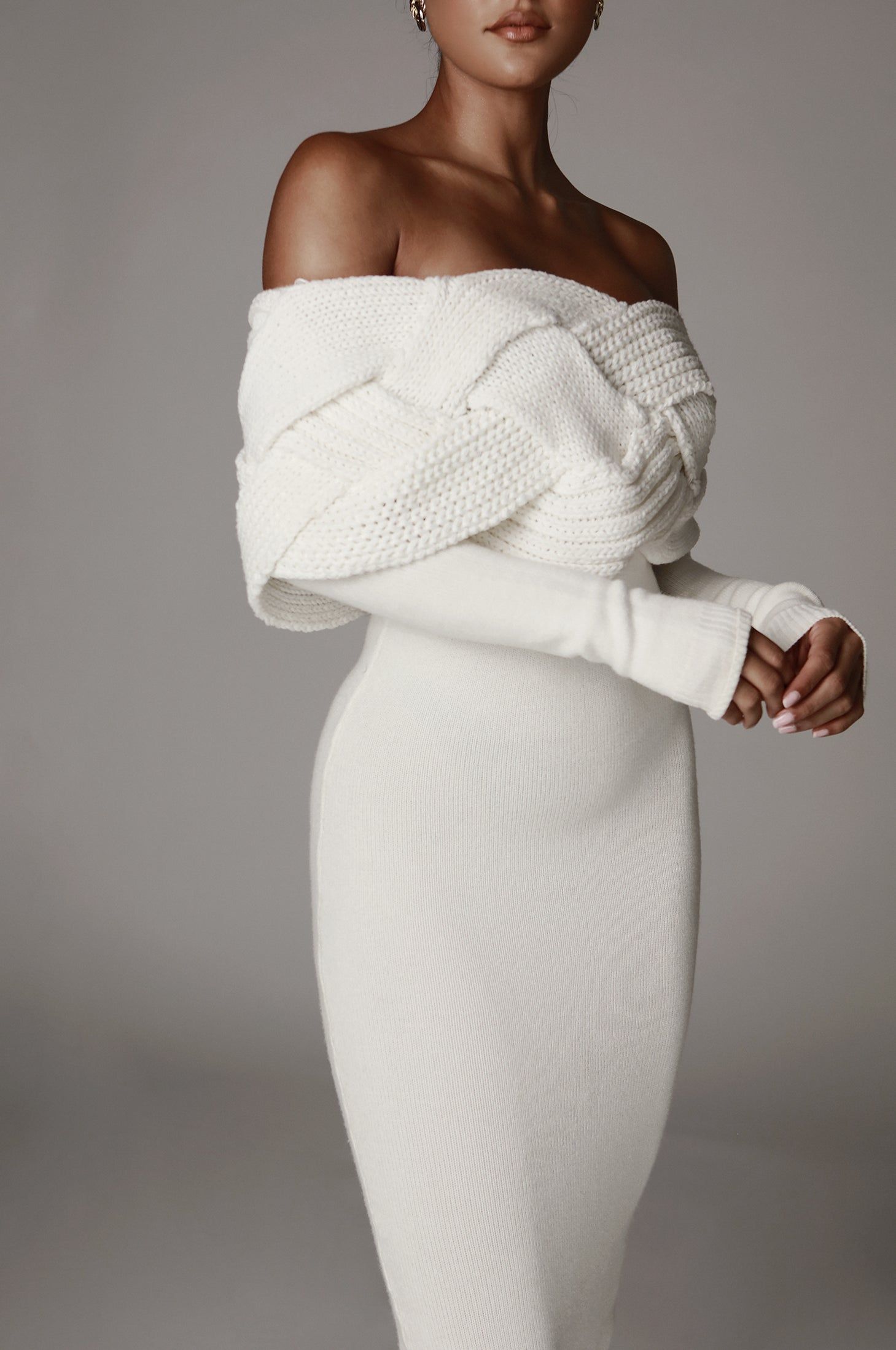 Ivory Cecyl Knit Sweater Dress sold by JLUXLABEL product image thumbnail 2