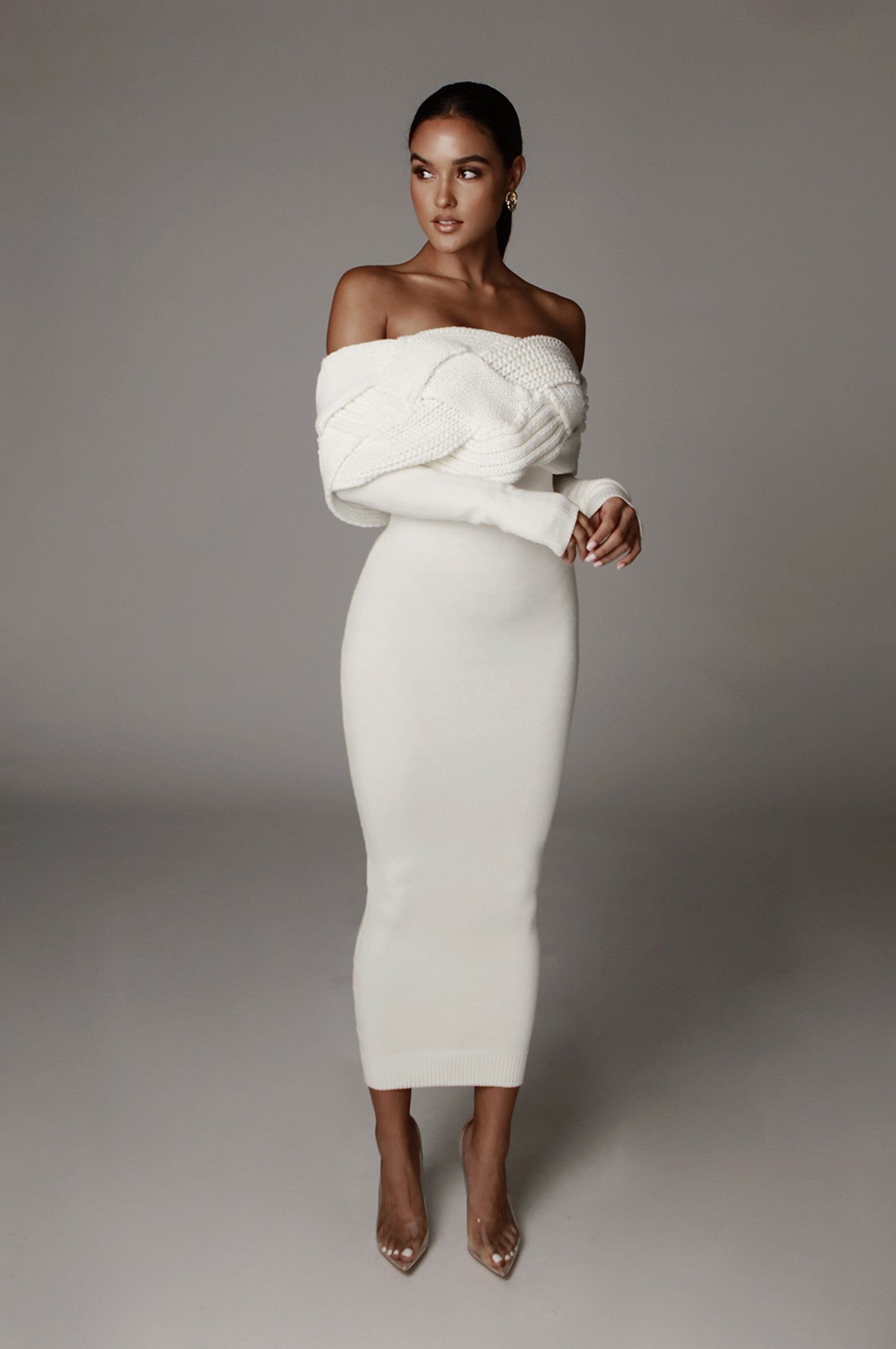 Ivory Cecyl Knit Sweater Dress sold by JLUXLABEL