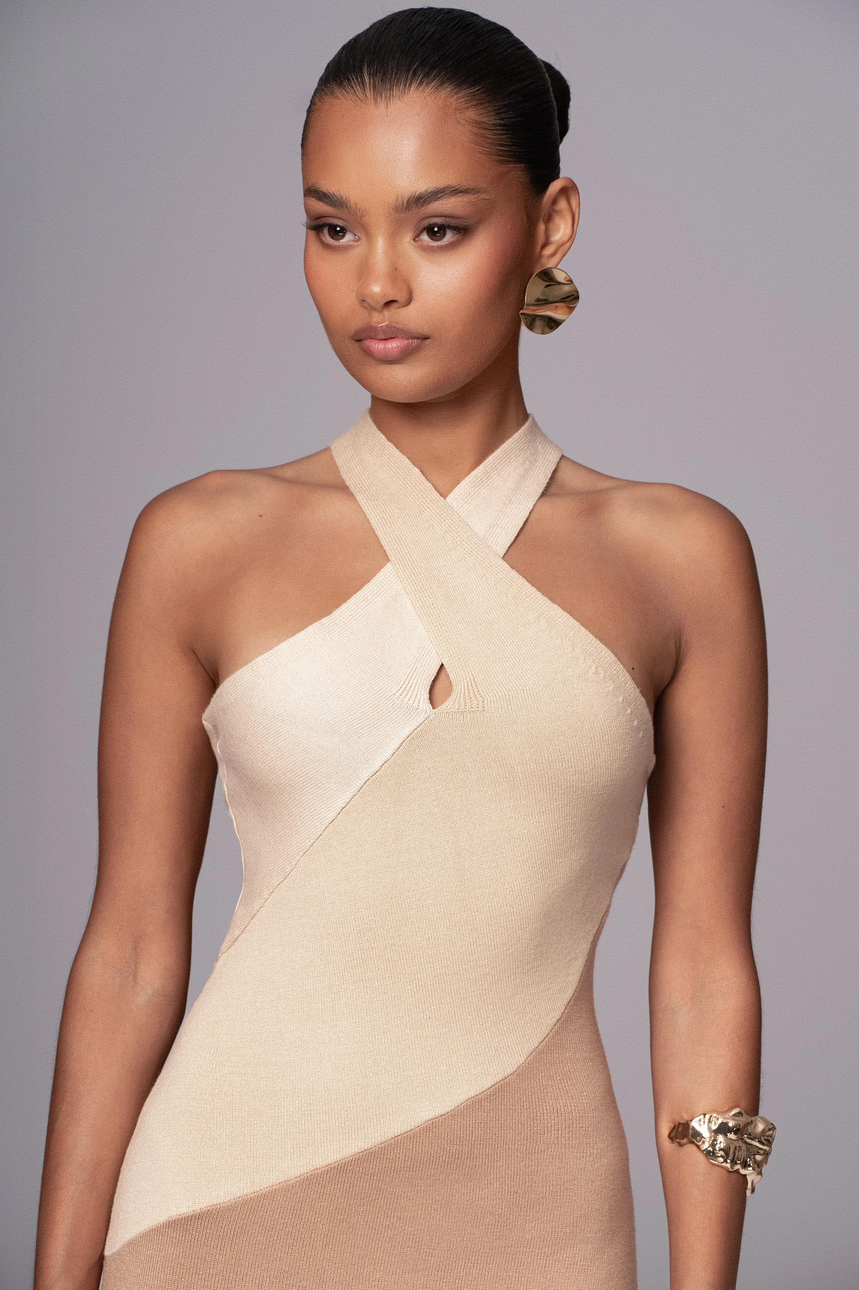 Beige Steph Halter Maxi Dress sold by JLUXLABEL product image thumbnail 2