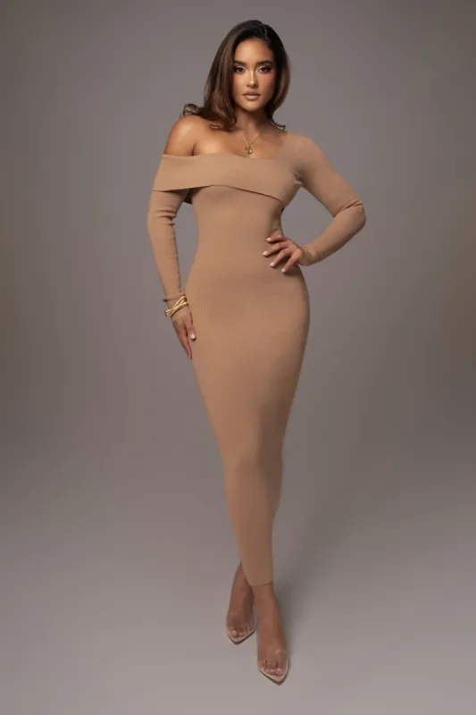 Tan Harper Knit Maxi Dress made by JLUXLABEL