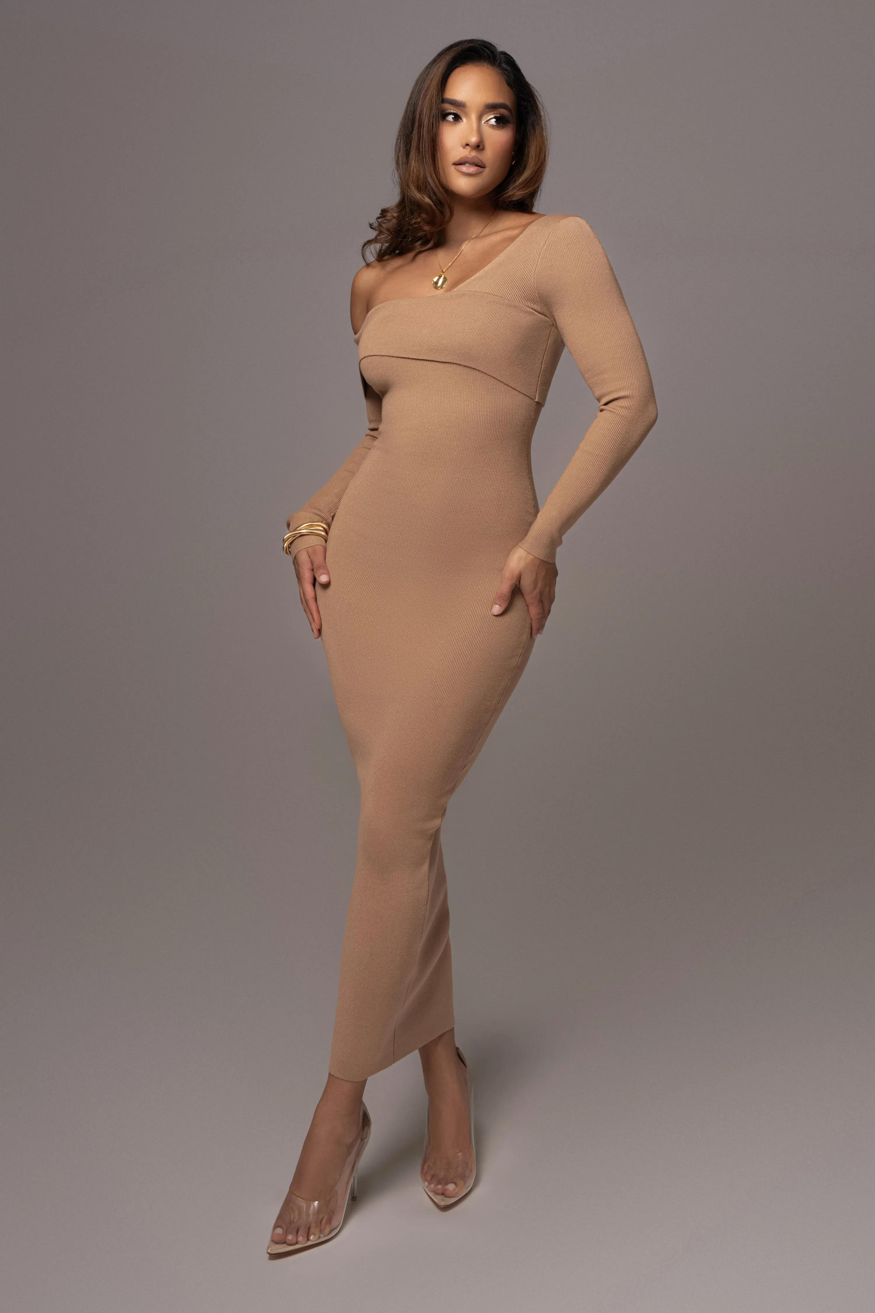 Tan Harper Knit Maxi Dress sold by JLUXLABEL product image thumbnail 3