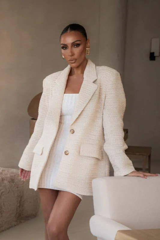 Beige Dillon Blazer sold by JLUXLABEL