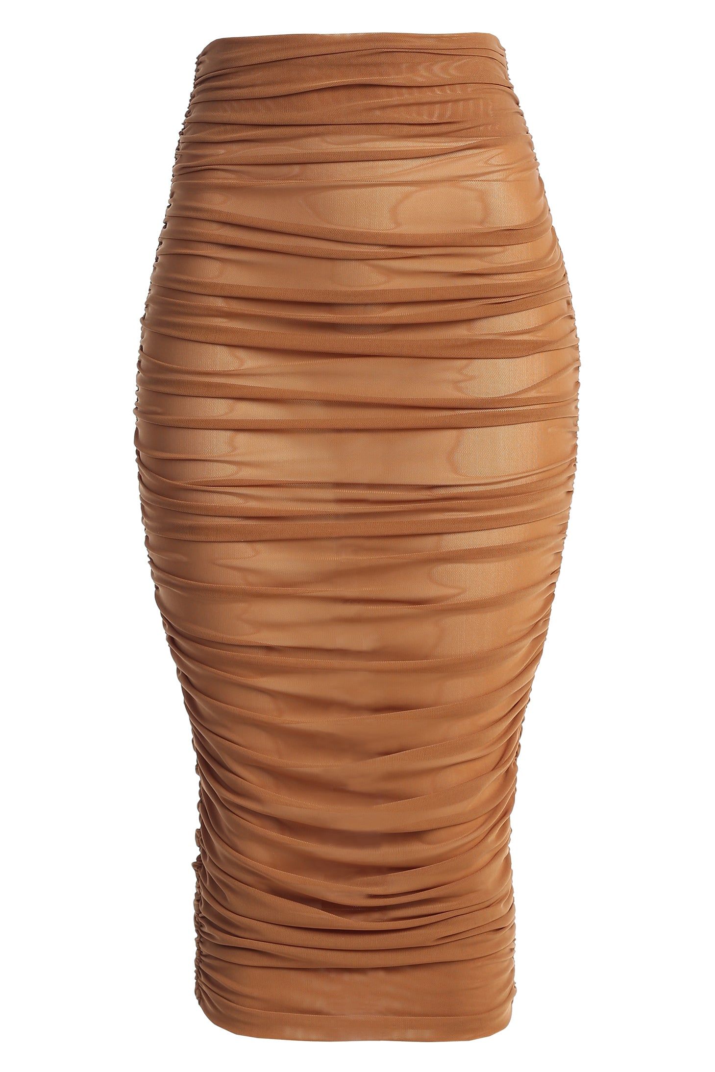 Mocha Mesh Ruched Cover Up Skirt sold by JLUXLABEL product image thumbnail 3