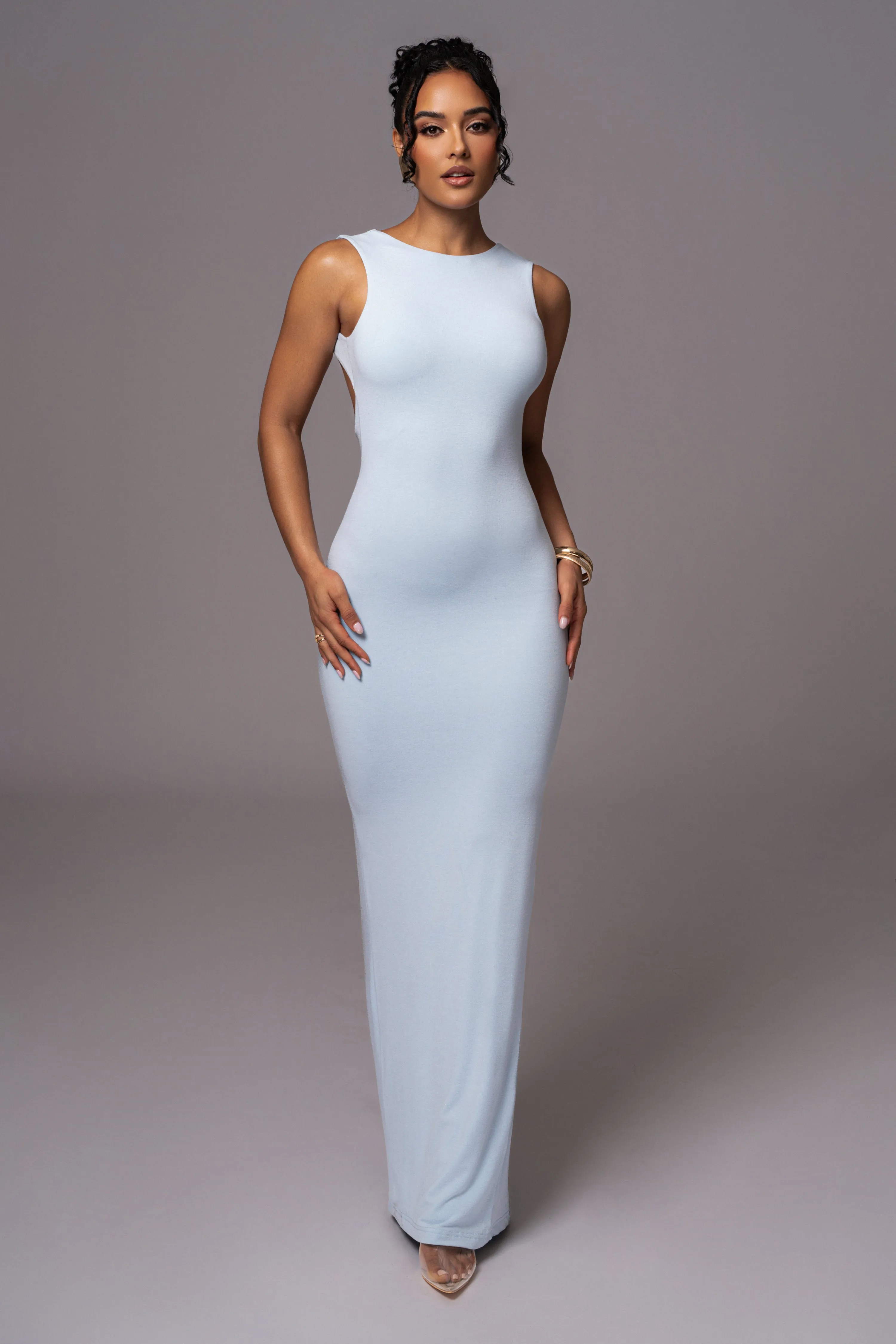 Blue JLUXBASIX FRONT AND CENTER MAXI DRESS sold by JLUXLABEL product image thumbnail 3