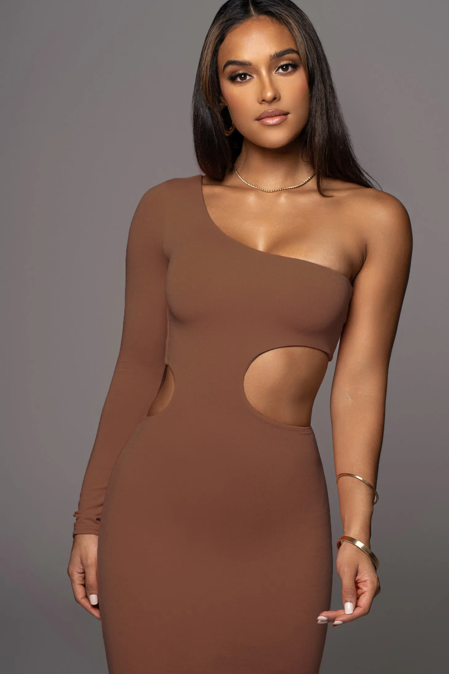 Pecan Yours Truly Midi Dress sold by JLUXLABEL product image thumbnail 3