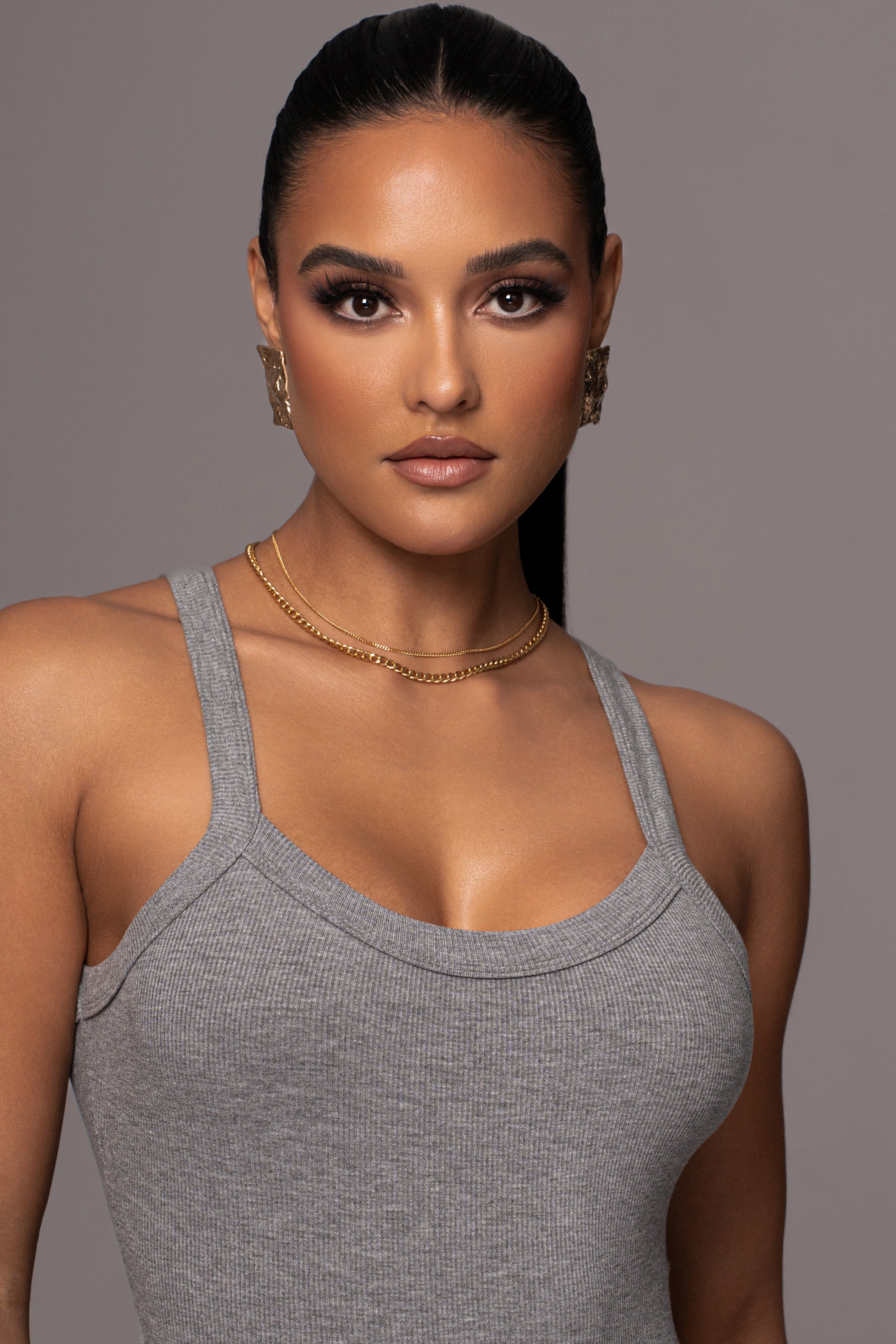 Heather Grey Akito Ribbed Bodysuit sold by JLUXLABEL product image thumbnail 4