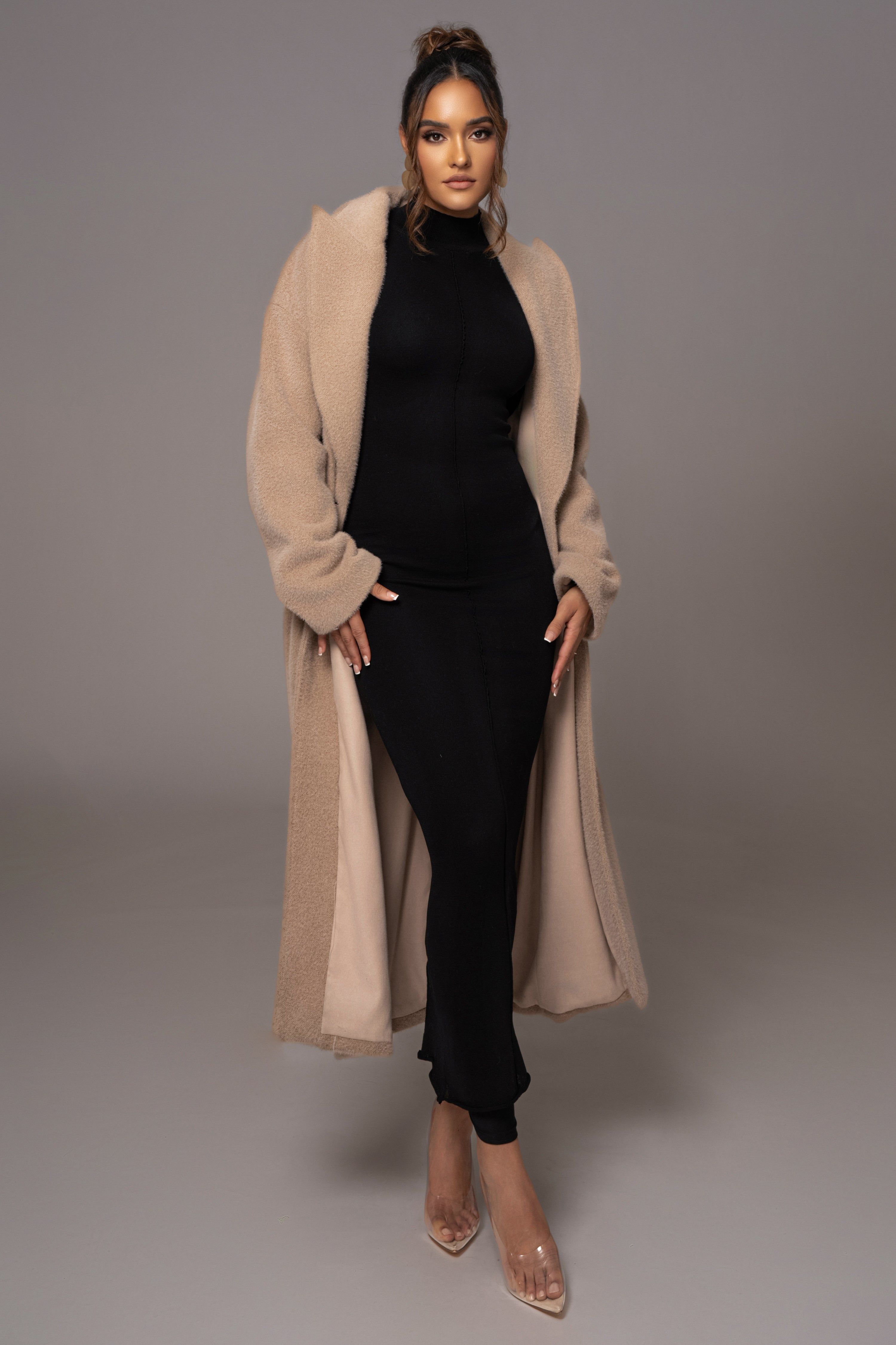 Black Fame Mock Neck Maxi Dress sold by JLUXLABEL product image thumbnail 4