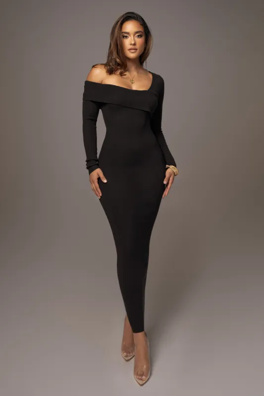 Black Harper Knit Maxi Dress sold by JLUXLABEL