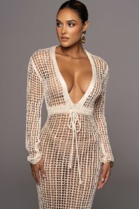 Cream Tropical Love Maxi Dress sold by JLUXLABEL