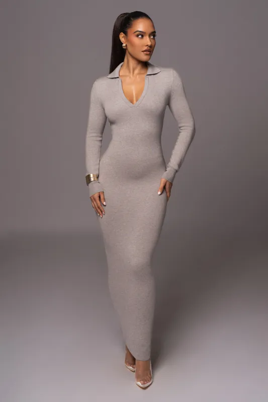Grey Bellinda Collar Maxi Dress sold by JLUXLABEL