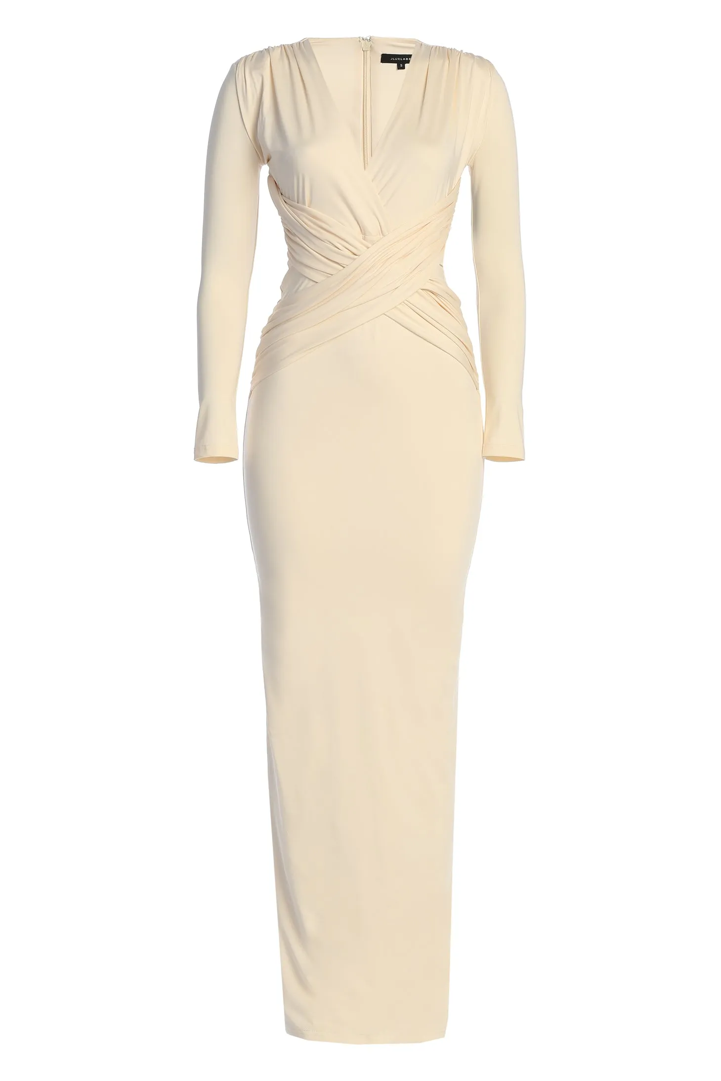 Cream Rowan Plunge Maxi Dress sold by JLUXLABEL product image thumbnail 4