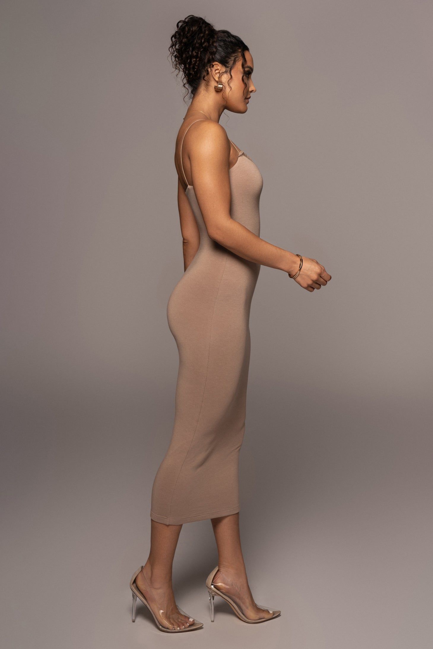 Beige Colette Midi Dress sold by JLUXLABEL product image thumbnail 6