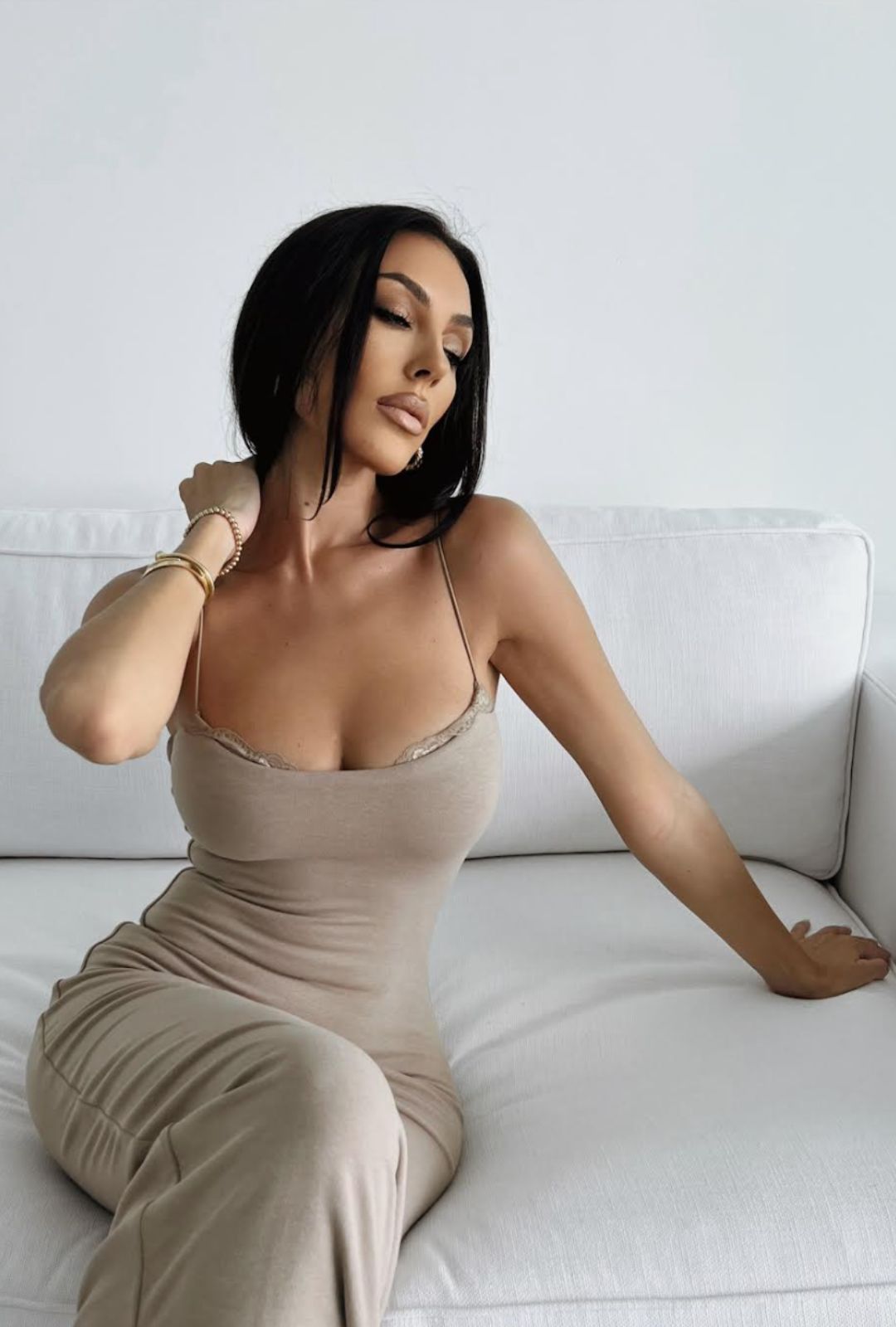 Beige Colette Midi Dress sold by JLUXLABEL product image thumbnail 2