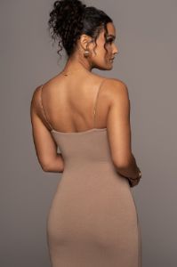 Beige Colette Midi Dress sold by JLUXLABEL