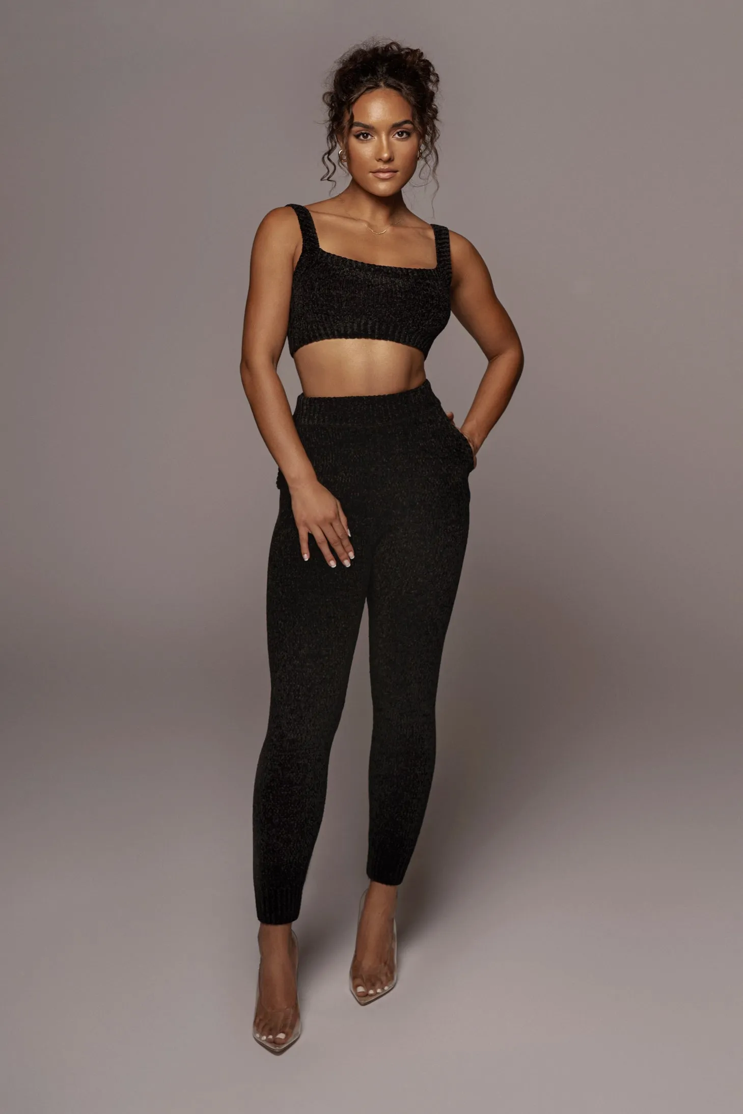 Black Gemma Crop Chenille Top sold by JLUXLABEL product image thumbnail 2
