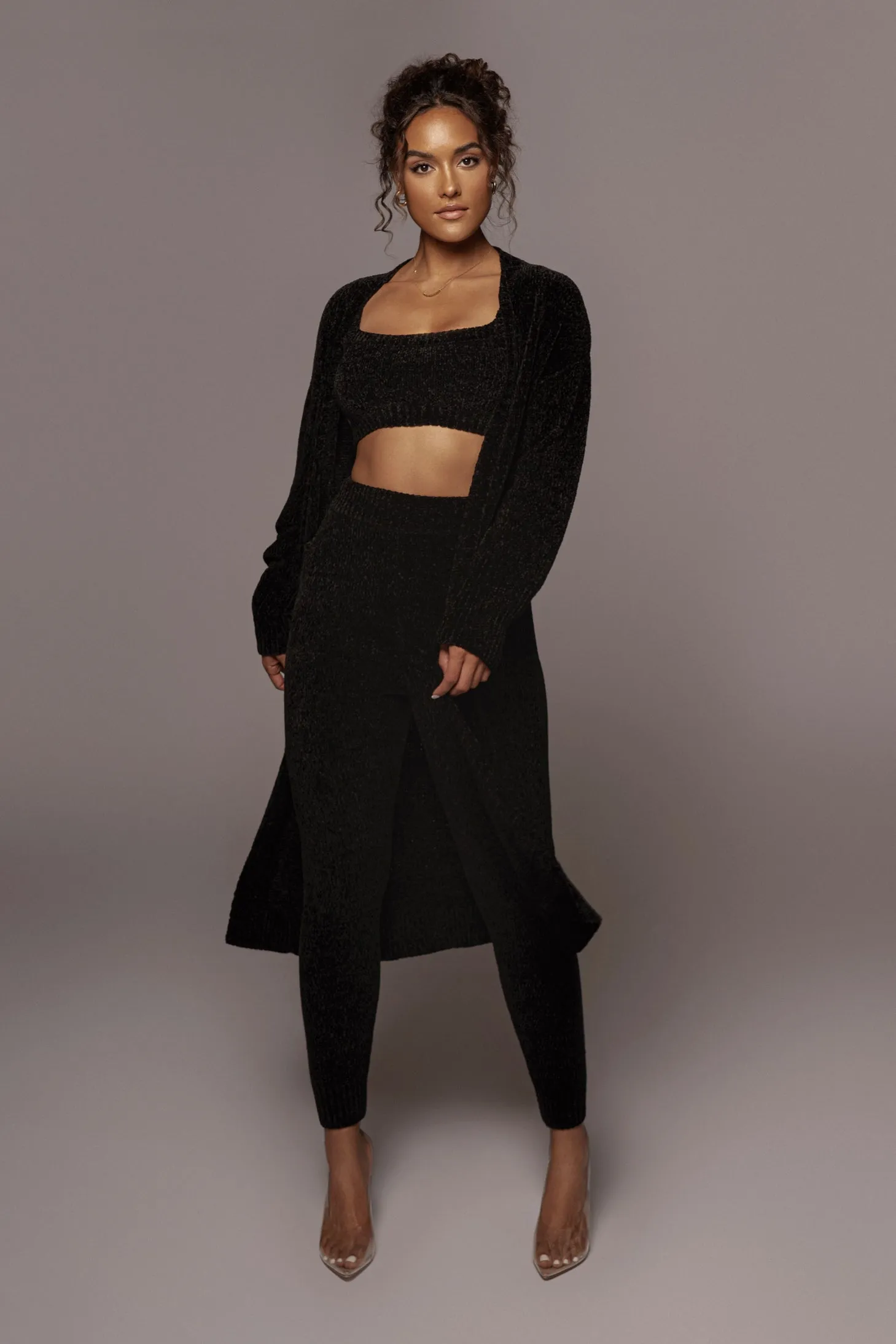 Black Gemma Crop Chenille Top sold by JLUXLABEL product image thumbnail 3