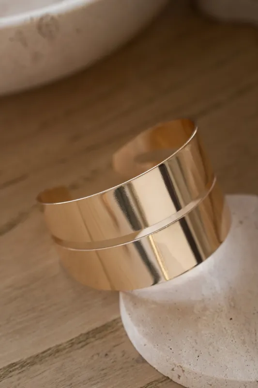 Gold Zerah Cuff Bracelet sold by JLUXLABEL