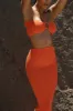 Orange Lana Smocked Skirt Set sold by JLUXLABEL