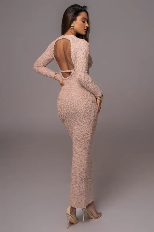 Beige Autumn Knit Maxi Dress sold by JLUXLABEL