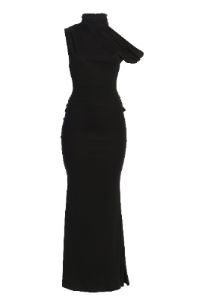 Black Adelene Off The Shoulder Maxi Dress sold by JLUXLABEL
