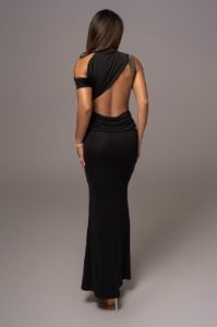 Black Adelene Off The Shoulder Maxi Dress sold by JLUXLABEL