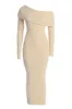 Cream Olivea Knit Maxi Dress sold by JLUXLABEL
