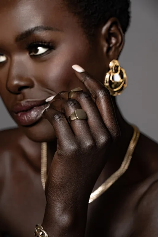 Gold New Addition Ring Set sold by JLUXLABEL