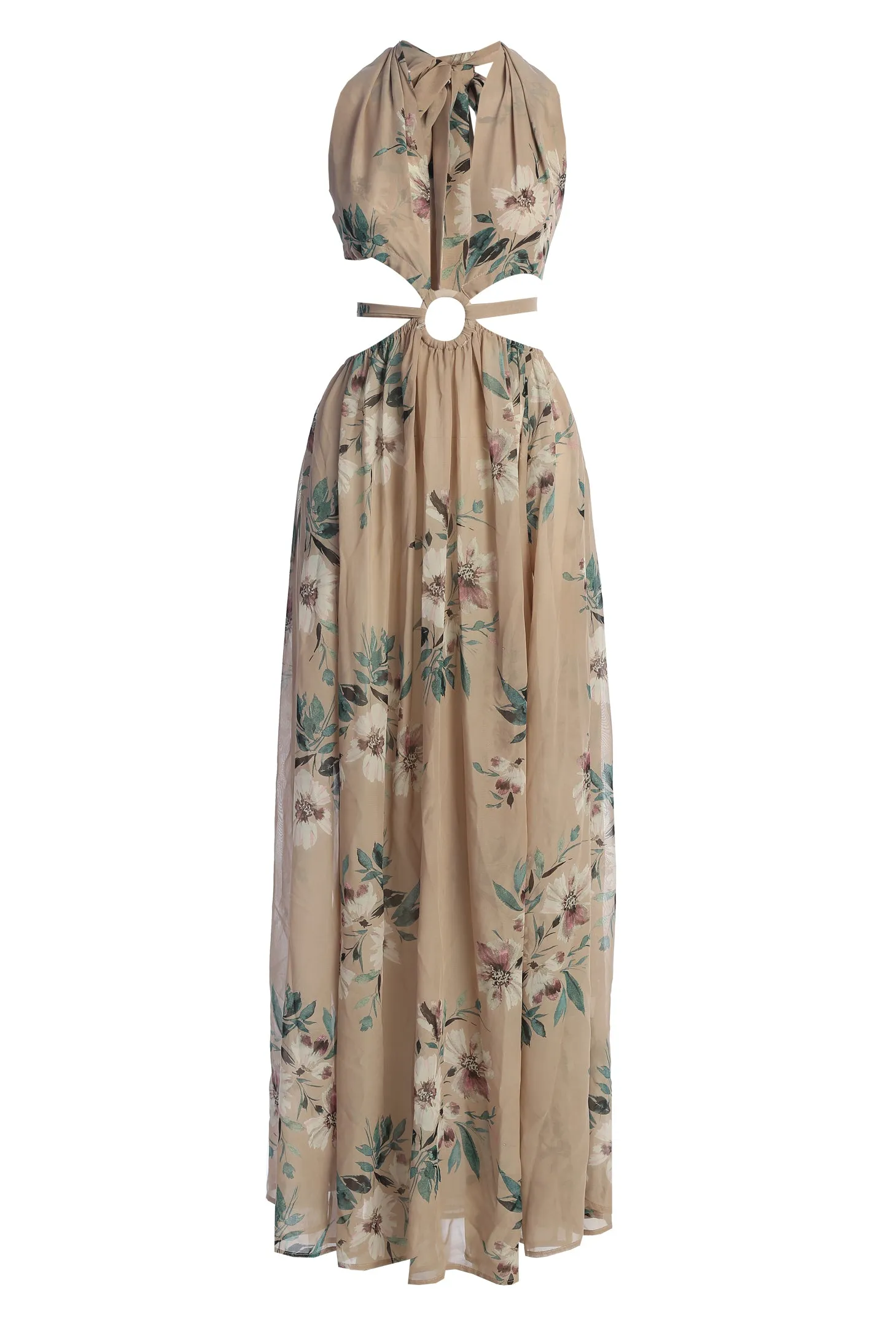 Purple Floral Nicoletta Chiffon Maxi Dress sold by JLUXLABEL product image thumbnail 2