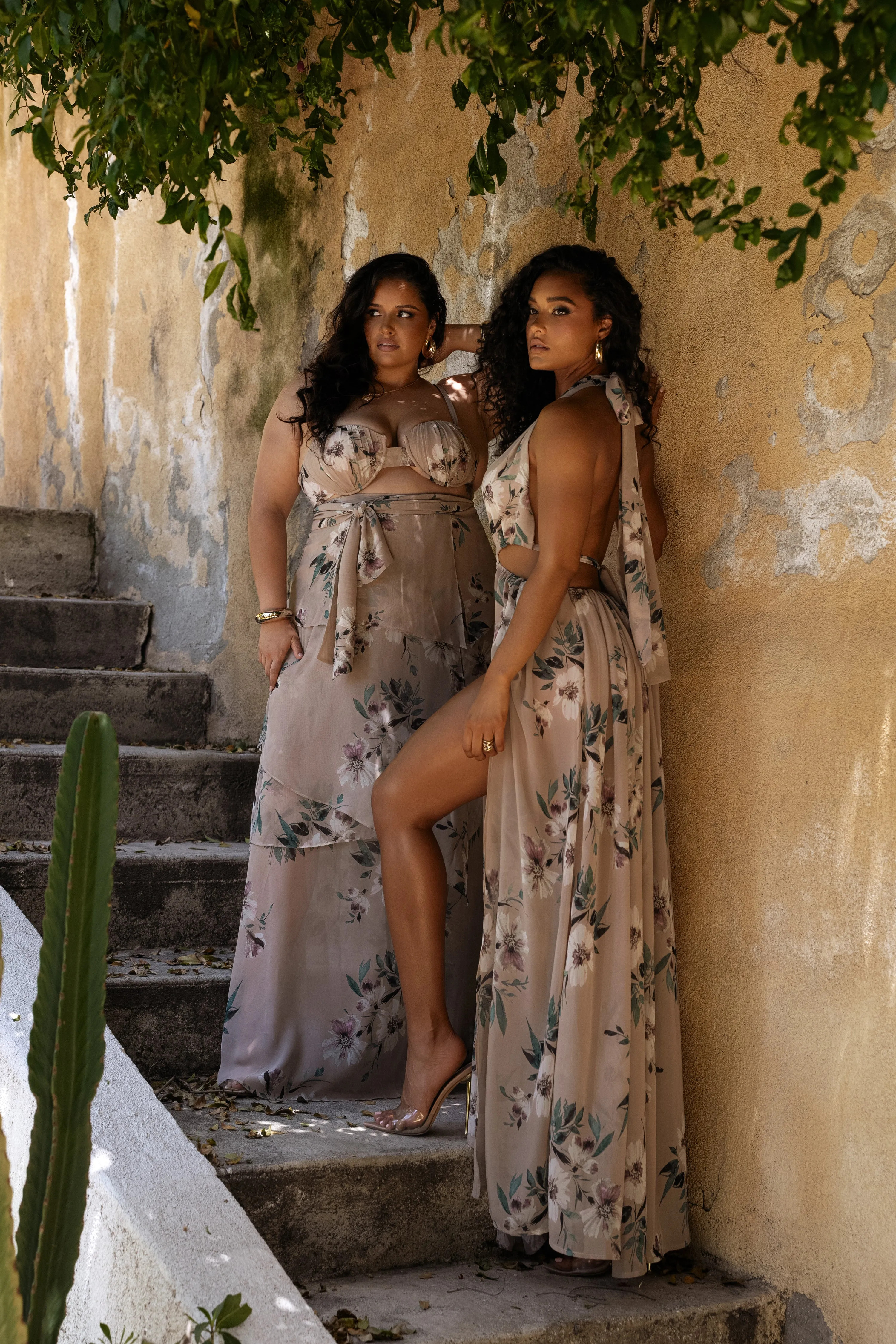 Purple Floral Nicoletta Chiffon Maxi Dress sold by JLUXLABEL product image thumbnail 5