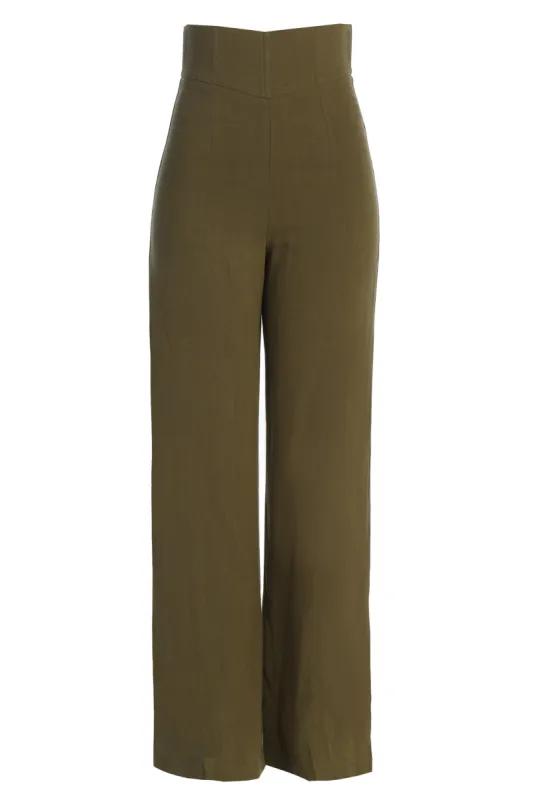 Olive Explorer Linen Pants sold by JLUXLABEL
