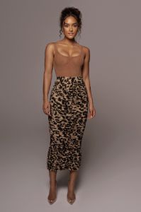 Leopard Halow Ruched Skirt sold by JLUXLABEL