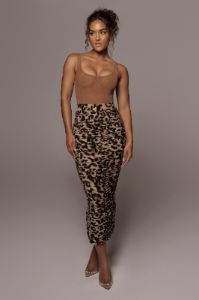 Leopard Halow Ruched Skirt sold by JLUXLABEL