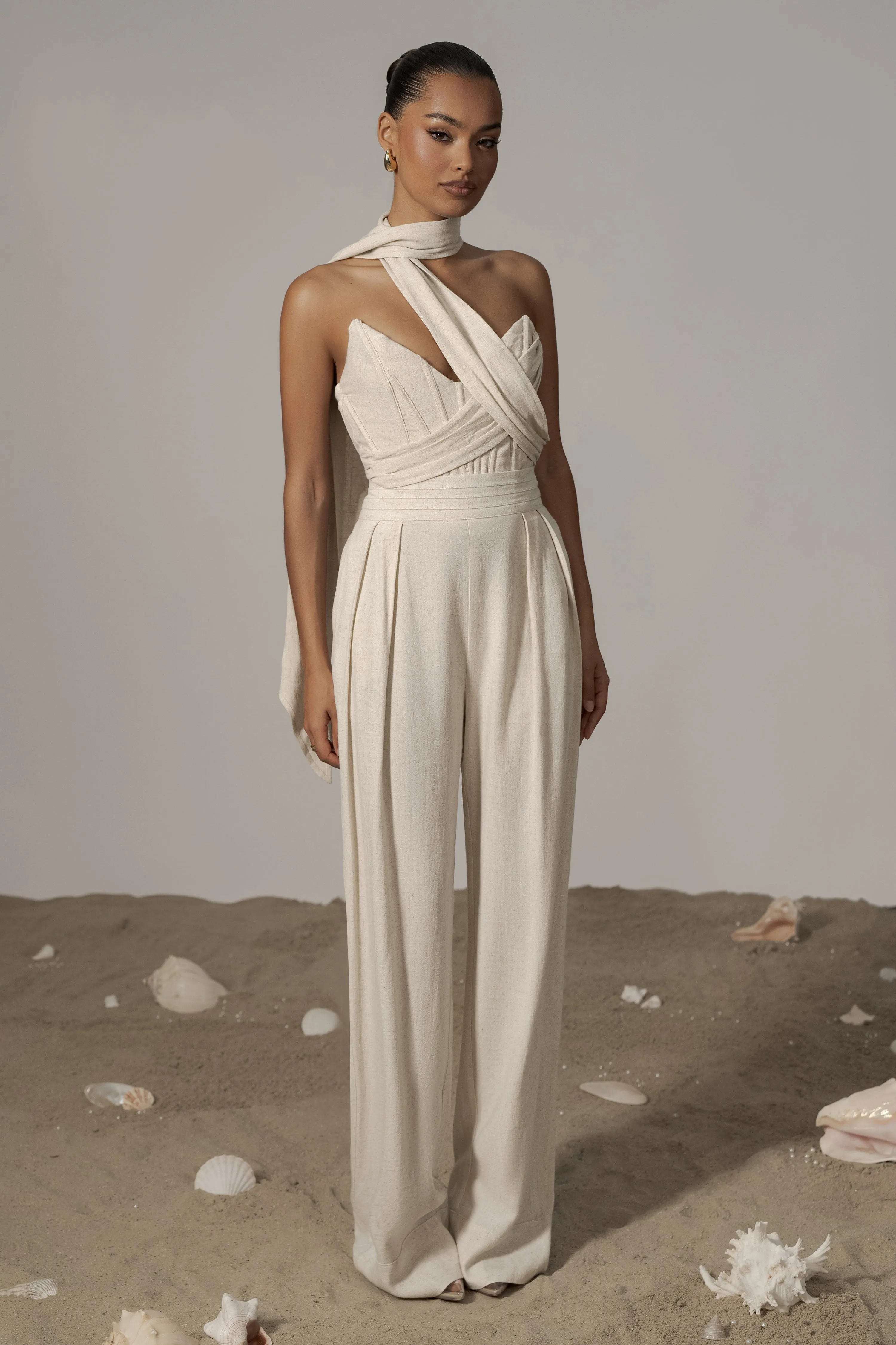 Natural Villa Views Linen Trousers sold by JLUXLABEL product image thumbnail 2