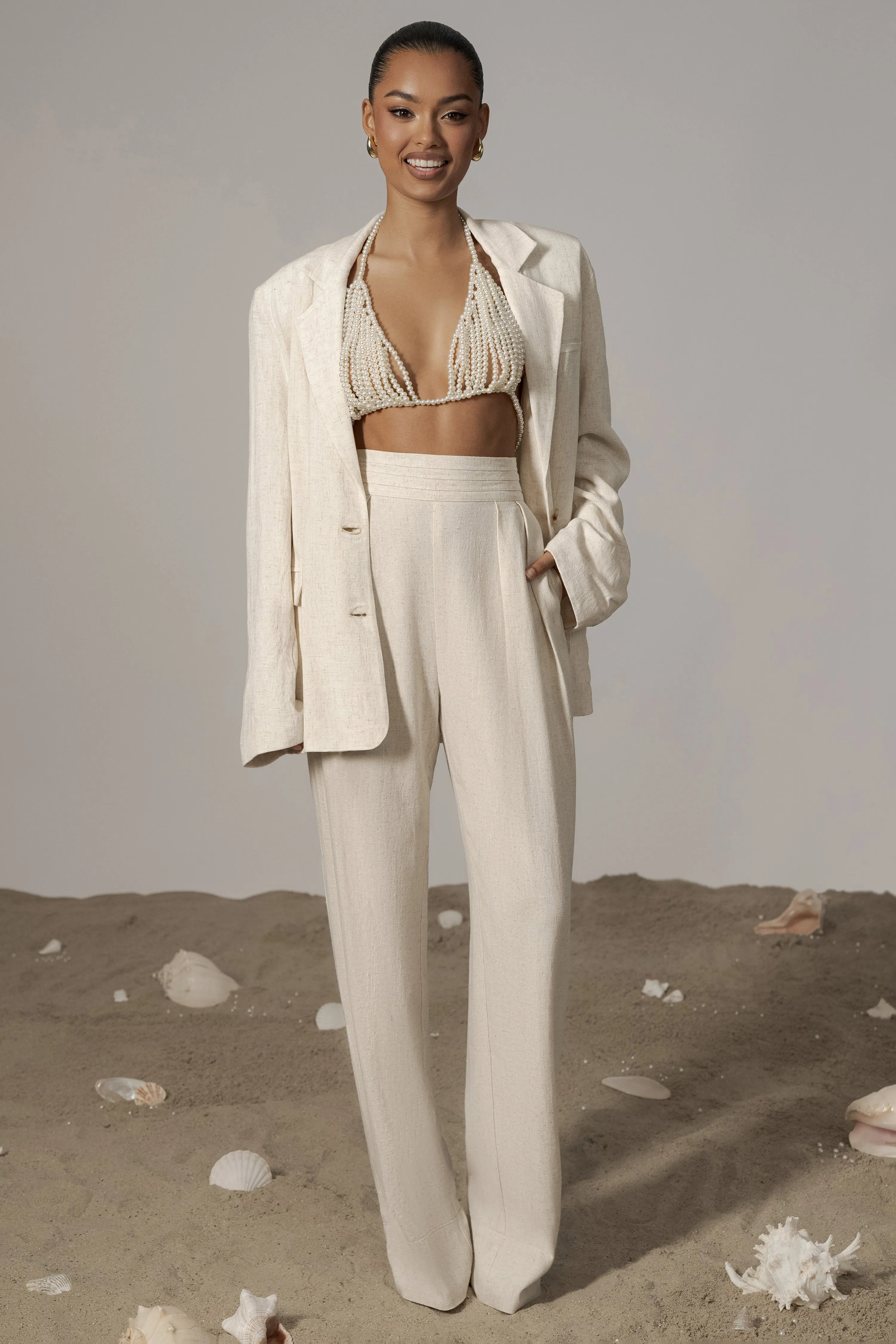 Natural Villa Views Linen Trousers sold by JLUXLABEL product image thumbnail 5