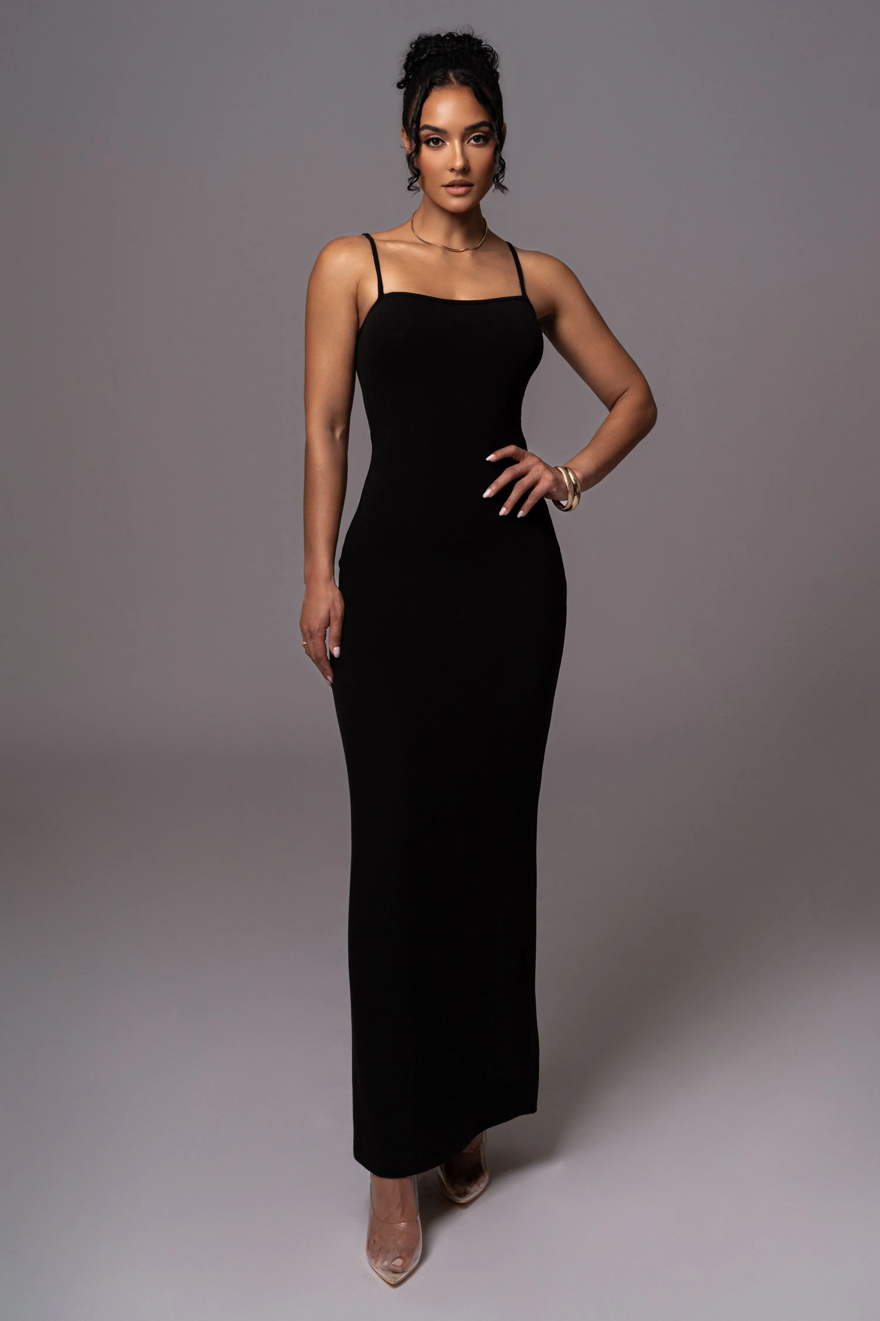 Black Smooth Simplicity Maxi Dress sold by JLUXLABEL product image thumbnail 3
