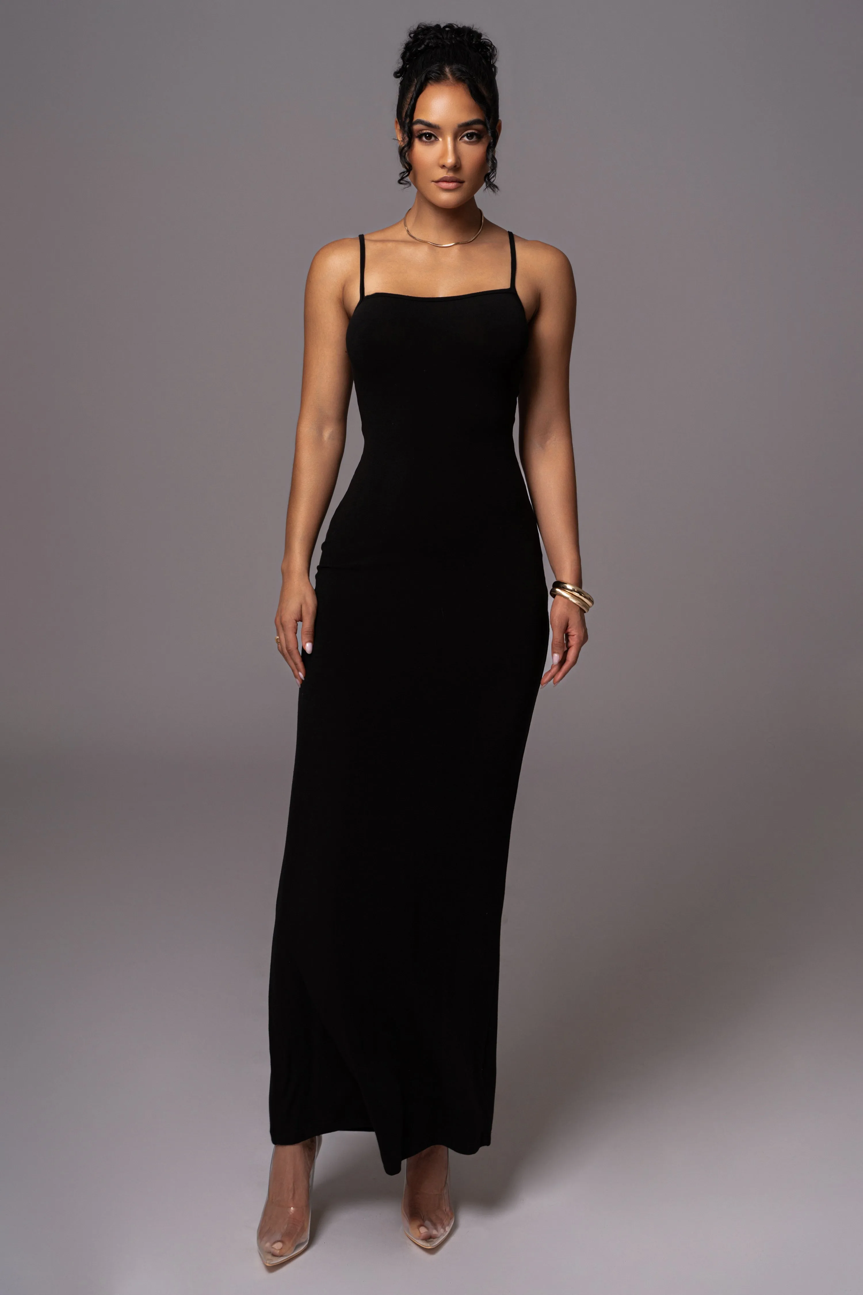 Black Smooth Simplicity Maxi Dress sold by JLUXLABEL product image thumbnail 4
