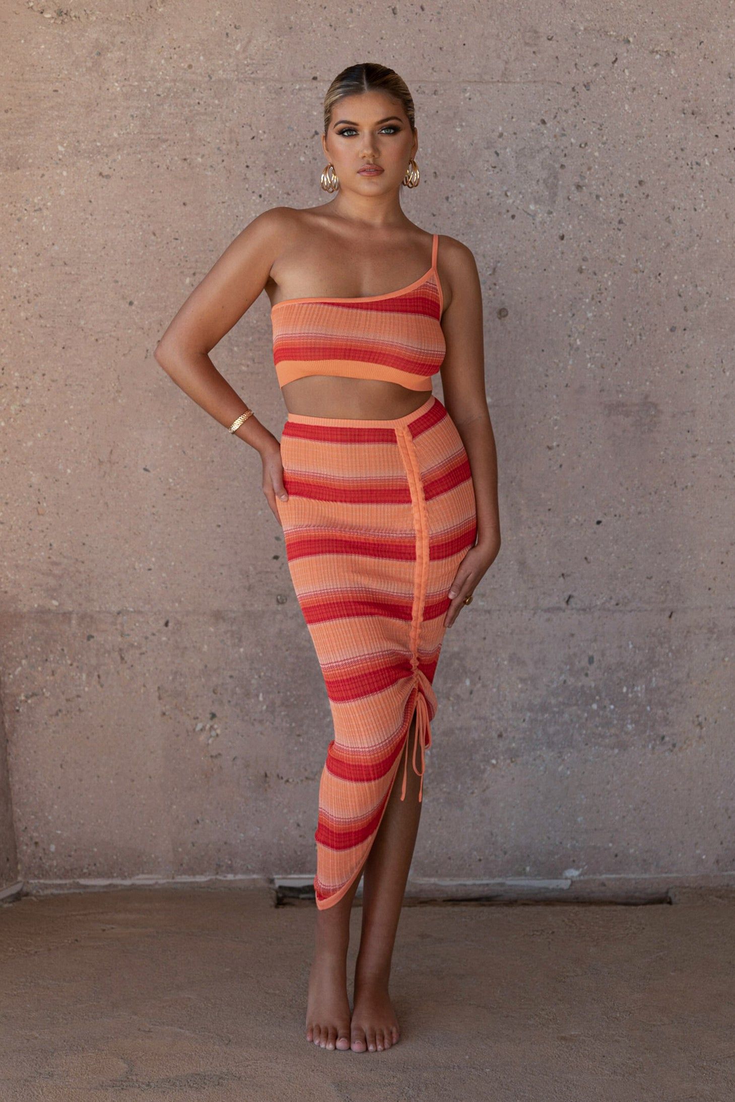 Red Acting Out Midi Skirt sold by JLUXLABEL product image thumbnail 3