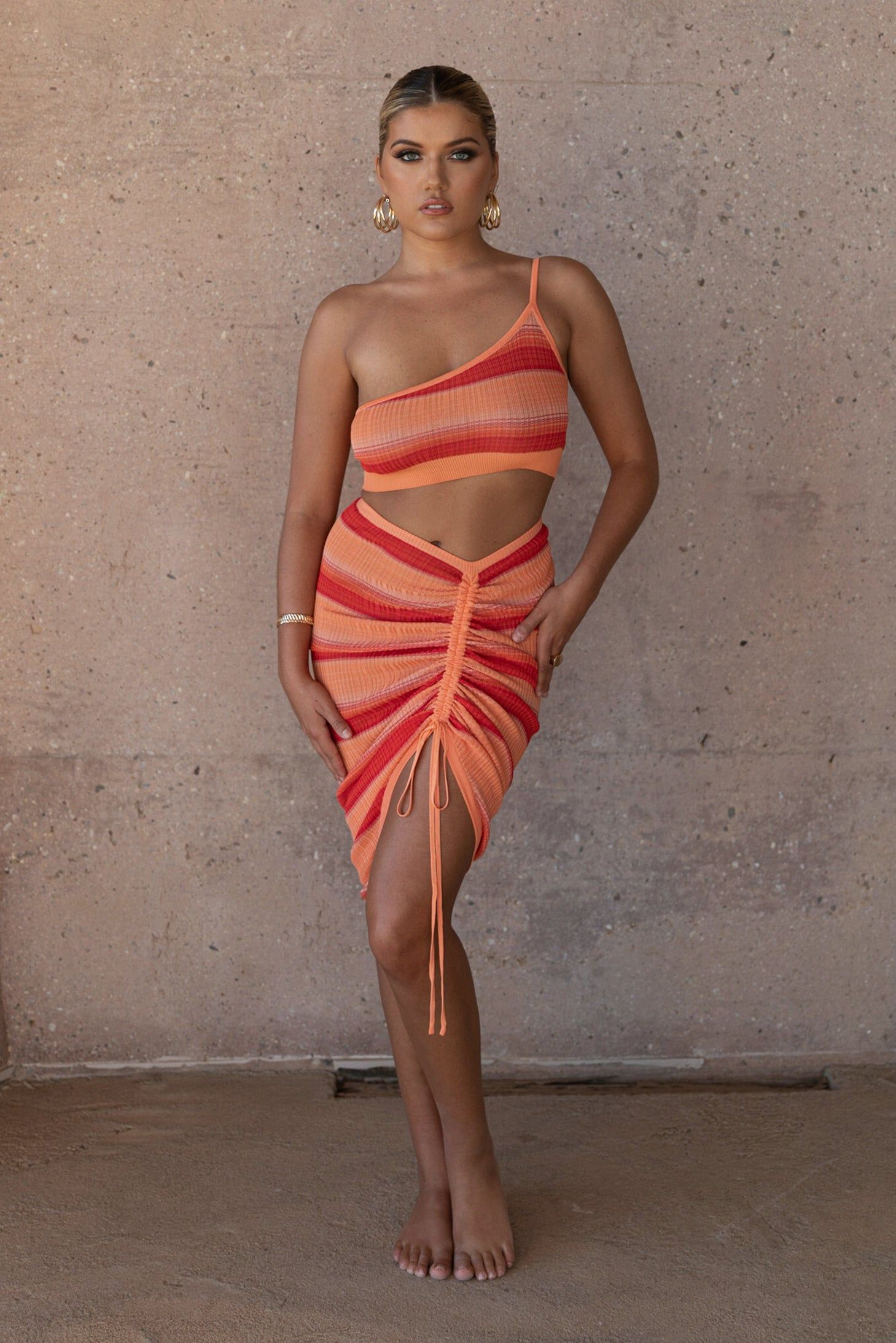 Red Acting Out Midi Skirt sold by JLUXLABEL product image thumbnail 2