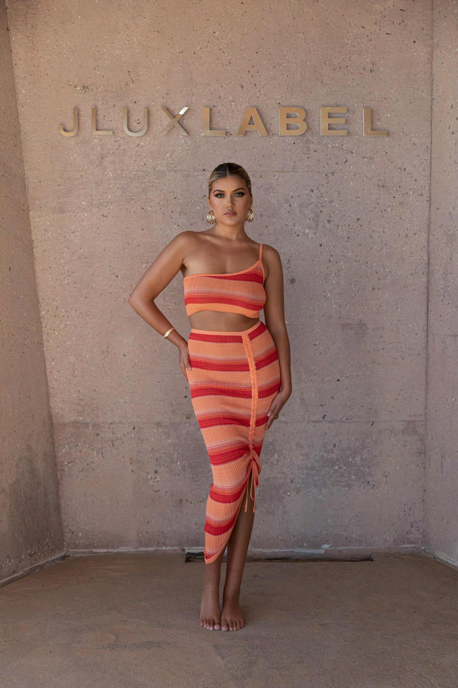 Red Acting Out Midi Skirt sold by JLUXLABEL product image thumbnail 5