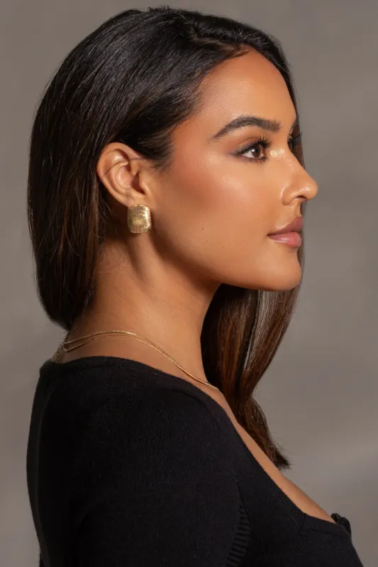 Gold Kayley Square Earrings sold by JLUXLABEL
