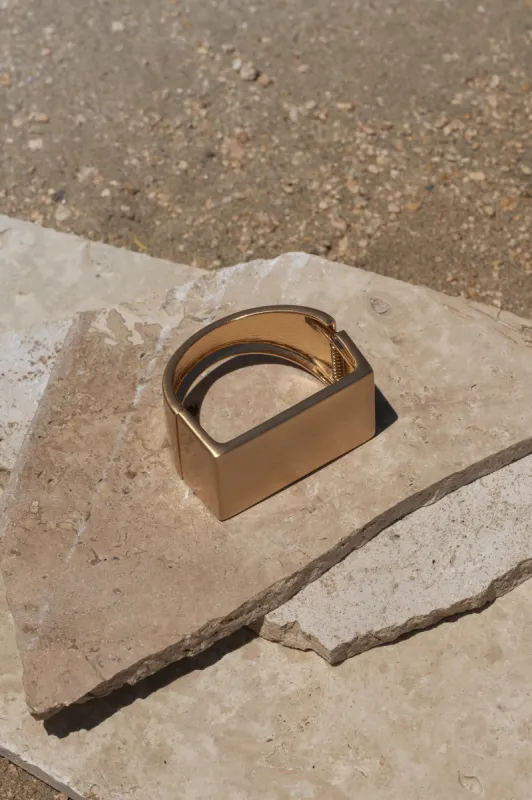 Gold Letitia Hinged Bracelet sold by JLUXLABEL