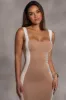 Beige Donna Knit Midi Dress sold by JLUXLABEL