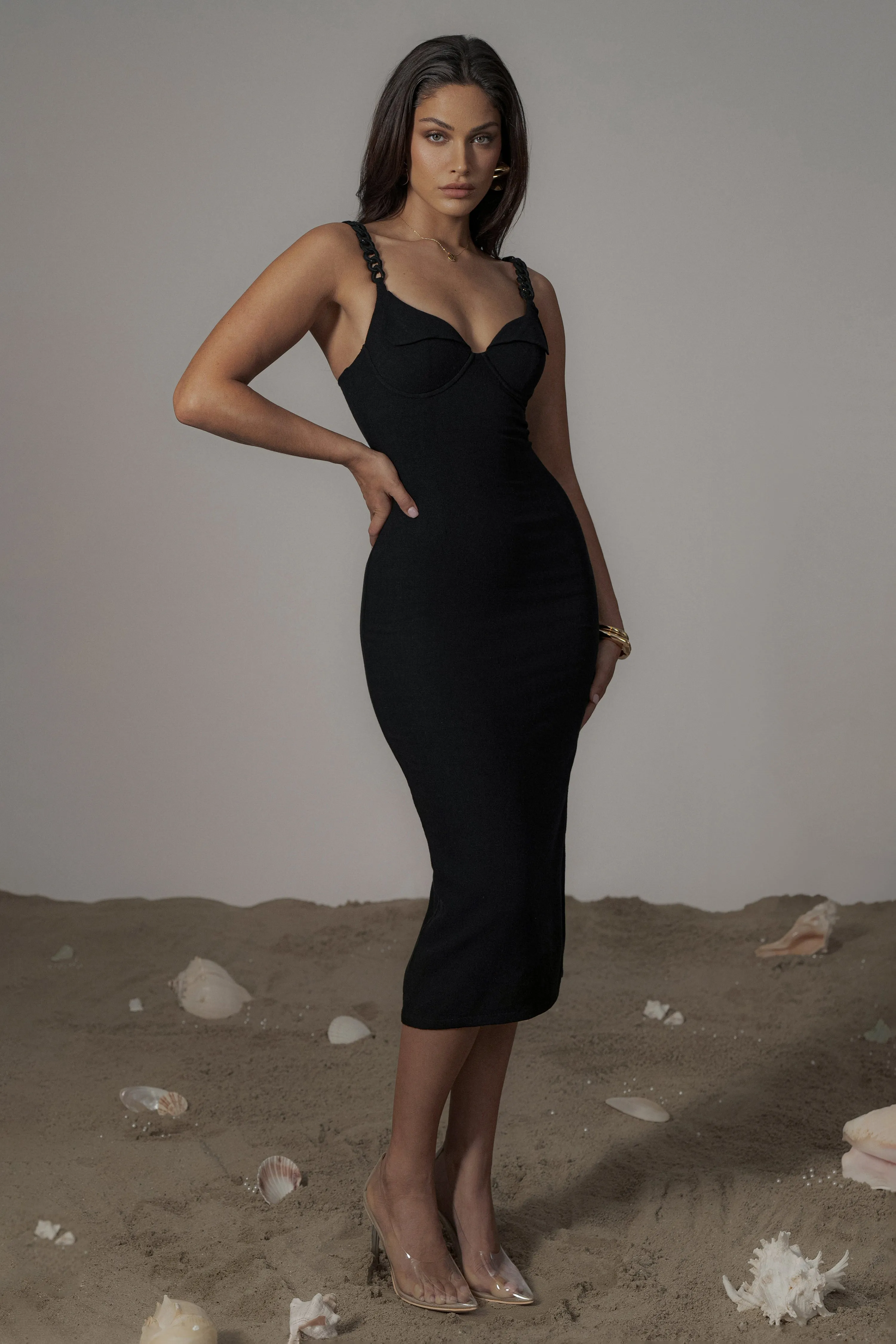 Black Secret Hideout Linen Dress sold by JLUXLABEL product image thumbnail 2