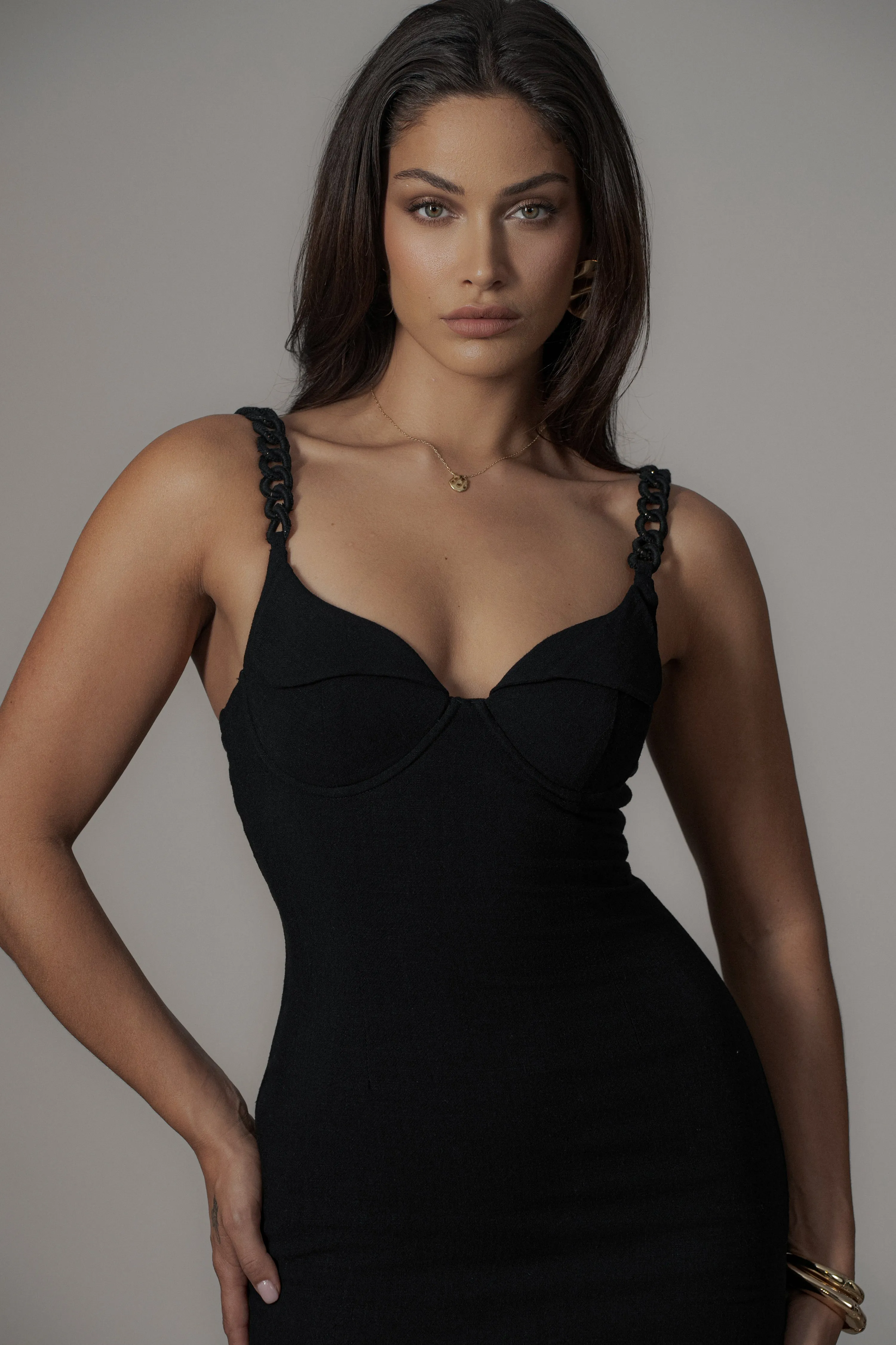 Black Secret Hideout Linen Dress sold by JLUXLABEL product image thumbnail 4