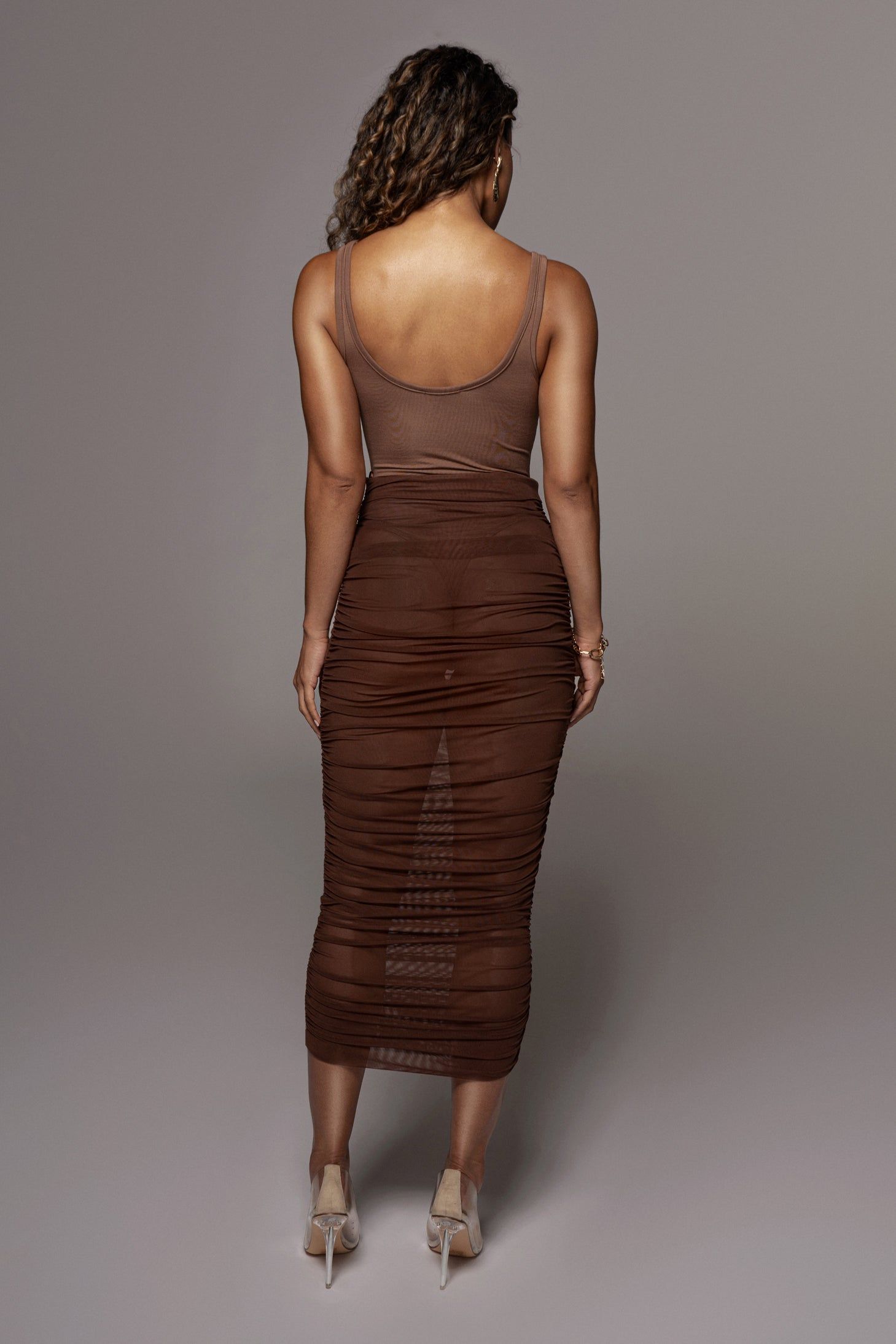 Coco Mesh Ruched Cover Up Skirt sold by JLUXLABEL product image thumbnail 8