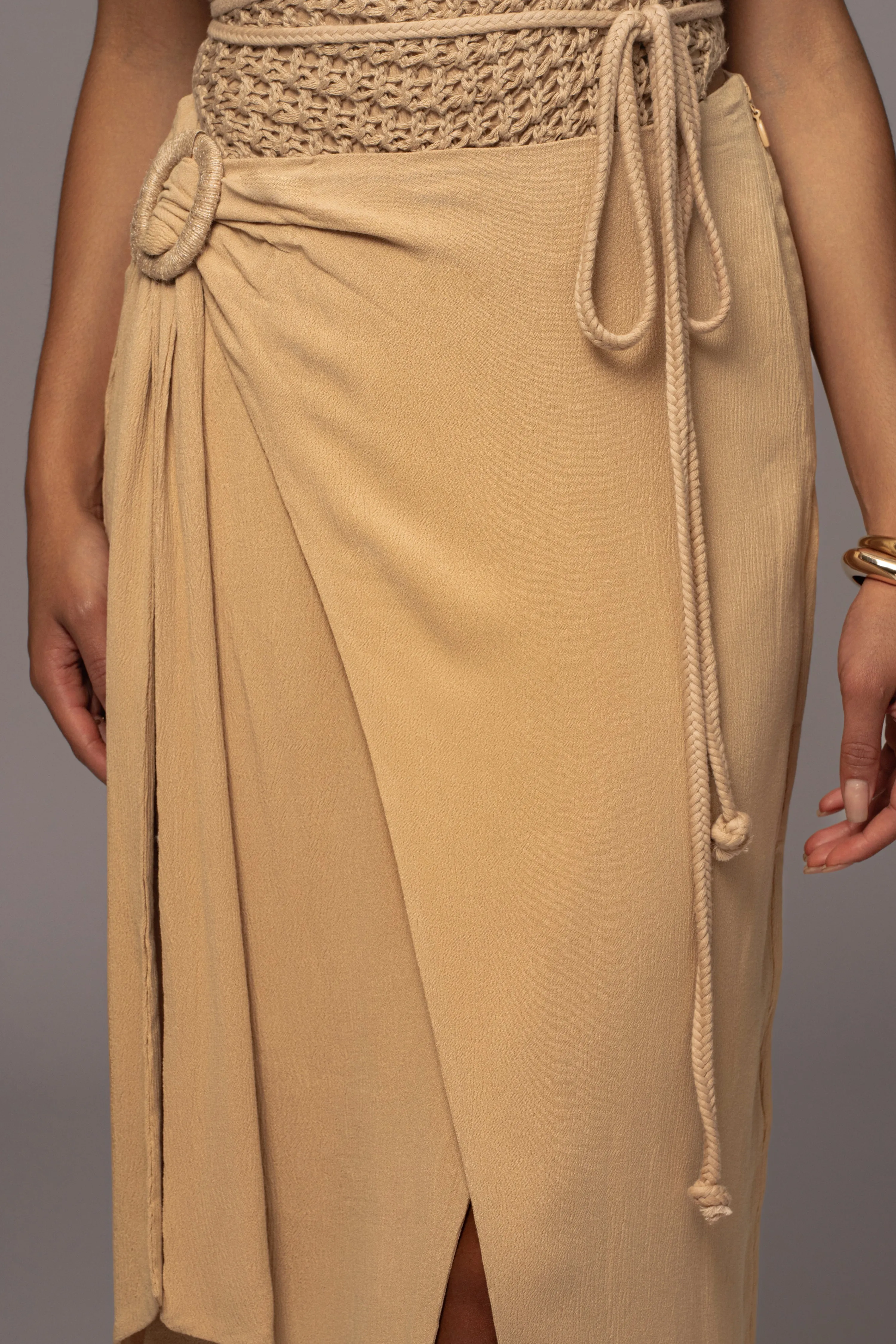 Khaki Athea Drape Maxi Skirt sold by JLUXLABEL product image thumbnail 2